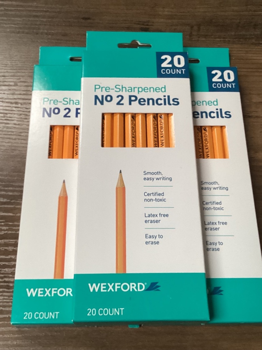Wexford No. 2 pre-sharpened pencils bundle New 3-pack Total 60 pencils